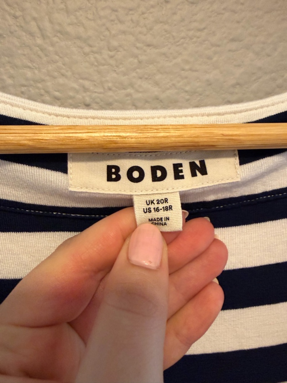 Boden Olympia Jersey Maxi Dress Navy White 16-18R - Picture 6 of 10